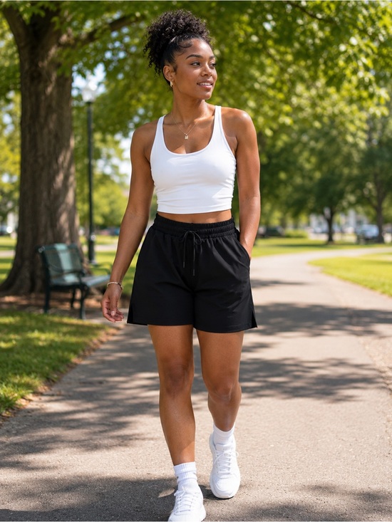 all in motion Pants - all in motion Black Athletic Shorts with Elastic Waist